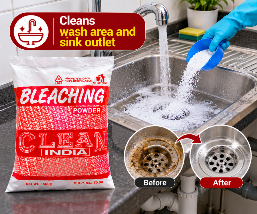 Clean India Bleaching Powder – 500g (Pack of 2)